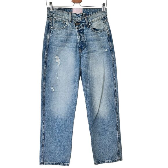 Revice Denim Jeans 90’s Baby Crossover Waist Women's 27 Medium Wash Distressed - Picture 1 of 9